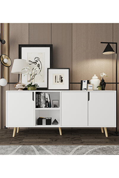 VM VERTEX MOBİLYA Latina Modern Konsol 3 Kapaklı 180 Cm Beyaz