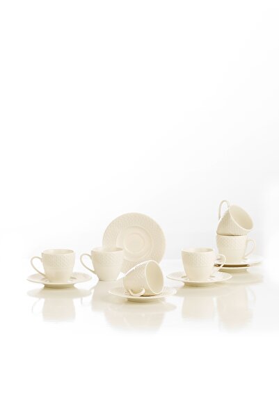 Kütahya Porselen Bone iron 12 Parça 6 Kişilik Kahve Takımı