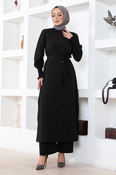 Missvalle Slit Detailed Suit Black Msw19233-1