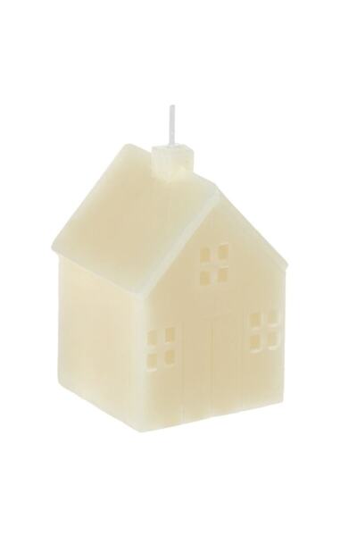 MYONNA IT & E- COMMERCE 3D Decorative Candle - House Shape, Ecru, 5.5x5.5x8 cm, Paraffin