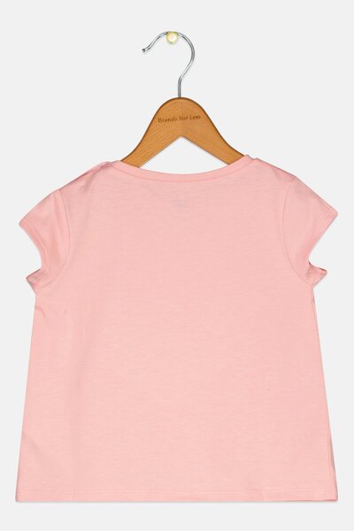 Levi's Toddles Girl Crew Neck Short Sleeve Brand Logo Top, Pink