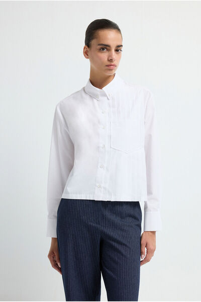 adL Pile Detaylı Crop Gömlek