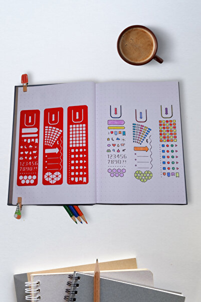 Karmelom Studio 3-Piece Bullet Journal Mini Ruler Set with Paper Clip Heads -...