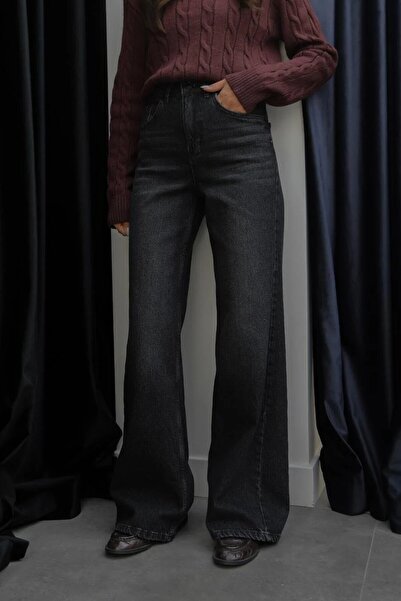 Suziş Smoked Color Tinted Wide Leg Jean Pants Utc008