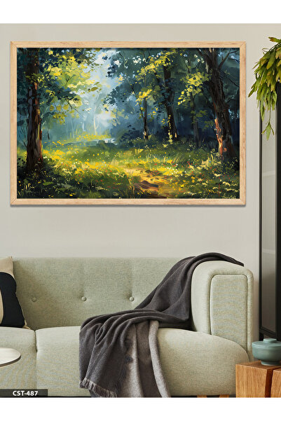 Forest Road One Piece Wooden Frame Painting