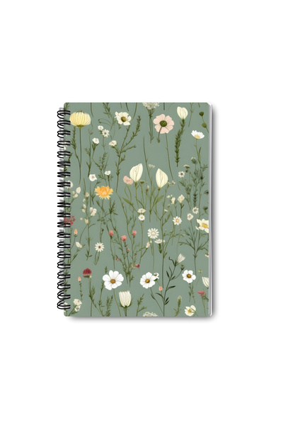 qoeuyl boutique مجموعة دفاتر ملاحظات مربعة الشكل A5 بتصميم الزهور البرية، تتكون من 4 قطع للذكرى والذكريات والمدرسة