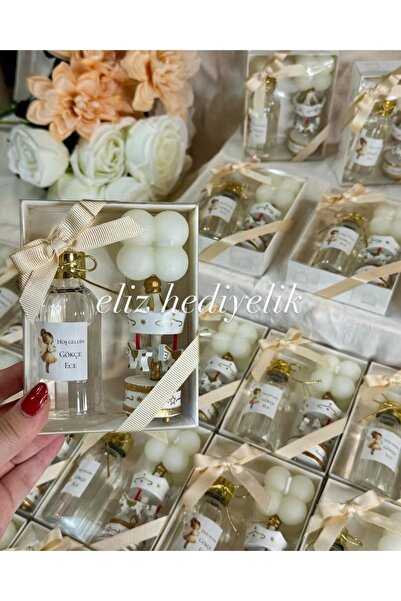 eliz 10 adet bebek seti mika kolonya bubble mum ve atlı karınca hediyelik pem...