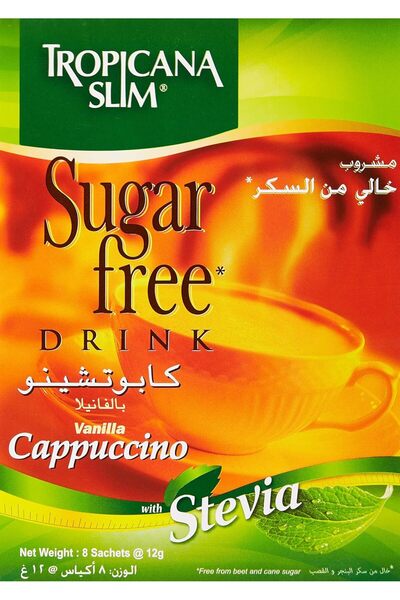 Tropicana Slim مشروب كابتشينو فانيليا خالي من السكر مع ستيفيا - 96 جم
