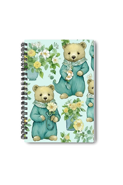 qoeuyl boutique مجموعة دفاتر ملاحظات مدرسية تذكارية من 4 قطع، تصميم حيوانات لطيفة رقم 2، حلزونية سلكية، مقاس A5، مربعات