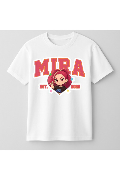 mixxi fashion Kpop Demon Hunters Huntrix Mira Kısa Kollu Baskılı Kız Çocuk Ti...