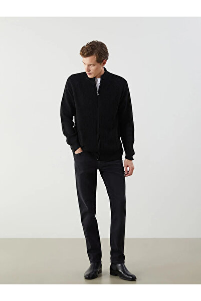 LC Waikiki Standard Pattern Stand Collar Men's Knitwear Cardigan