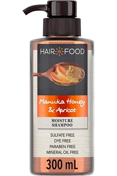 Hair Food شامبو مرطب خالي من الكبريتات، عسل مانوكا والمشمش 300 مل