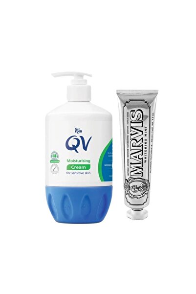 Qv كريم ترطيب البشرة - 500 جرام +مارفيس معجون أسنان مبيض بالنعناع 85 مل