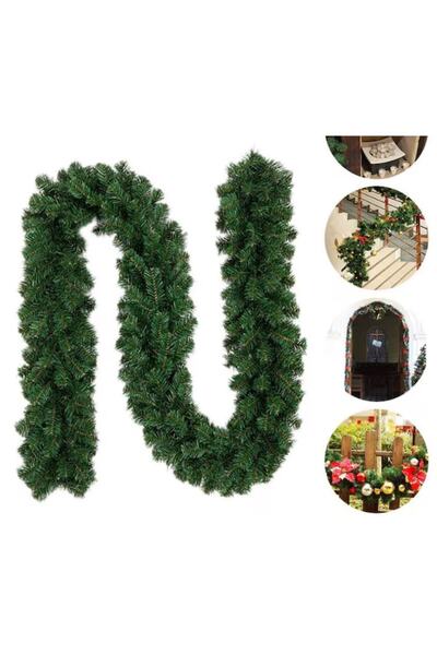 varioshop Ghirlandă decorativă de Crăciun, 270 cm, densitate mare, aspect de brad, verde
