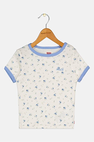Levi's Toddlers Girl Crew Neck Short Sleeve Floral Print T-Shirt, Multicolor
