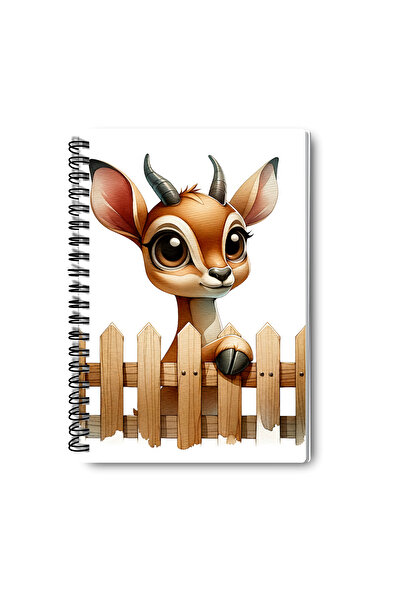 qoeuyl boutique مجموعة دفاتر ملاحظات مدرسية تذكارية من 4 قطع بتصميم حيوانات لطيفة رقم 5، حلزونية سلكية، مربعة الشكل، مقاس A5