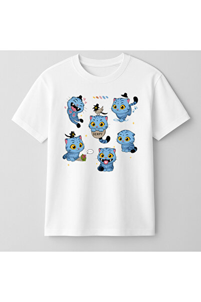 Kpop Demon Hunters Sevimli Derpy Kısa Kollu Baskılı Unisex Çocuk Tişört (4-13 Yaş)