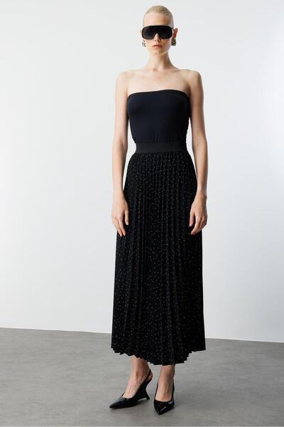 Moda İlgi MODAİLGİ Swaroski Taşlı Etek 30047 Siyah