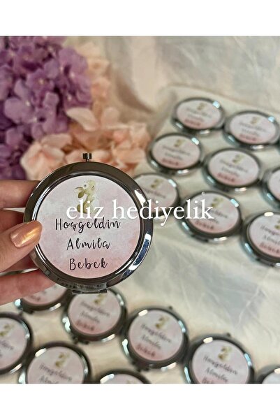 eliz 10 adet gümüş ayna bebek hediyelik doğum baby shower