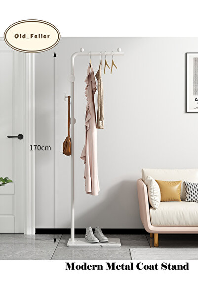 Old_Feller Modern Freestanding Coat Rack, 3 Hooks. Stylish & Durable for Bedr...