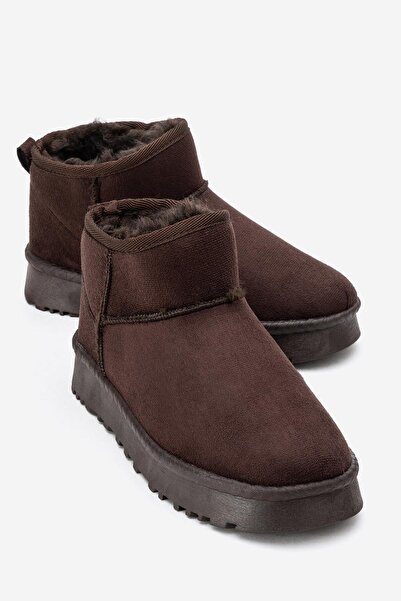 CCWAY AYAKKABI Alçak Tabanlı Mini Bot KAHVE