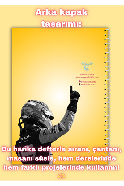 merccuri crafts Oscar Piastri A4 Spiral School Notebook 50 Sheets - Unlined-Solid-Blank Pvc Cover Waterproof