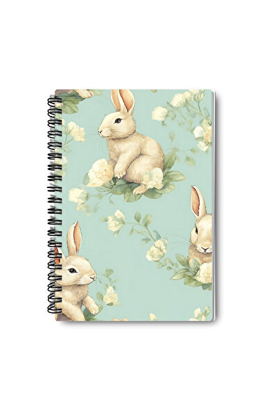 qoeuyl boutique مجموعة دفاتر ملاحظات مدرسية تذكارية من 4 قطع، تصميم حيوانات لطيفة رقم 2، حلزونية سلكية، مقاس A5، مربعات