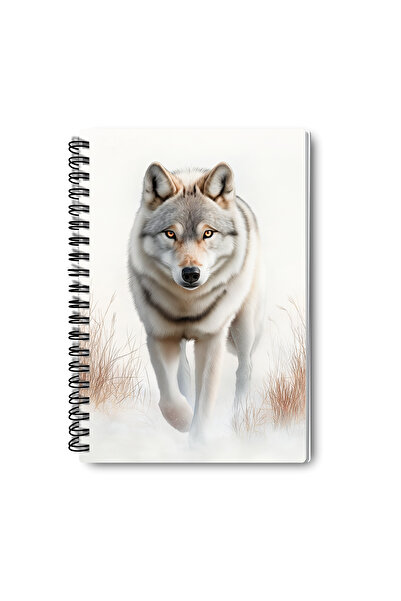 qoeuyl boutique مجموعة دفاتر ملاحظات مدرسية وذكريات وسجلات تذكارية مكونة من 4 قطع بتصميم شتاء الذئب الأبيض مع حلقات سلكية وخطوط مقاس A5