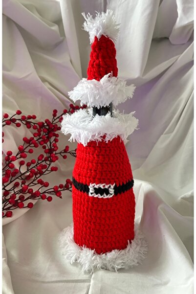 NapaDesignArt Noel Baba Şişe Kılıfı , Şarap Şişesi Kılıfı , Yılbaşı Süsü, Yıl...