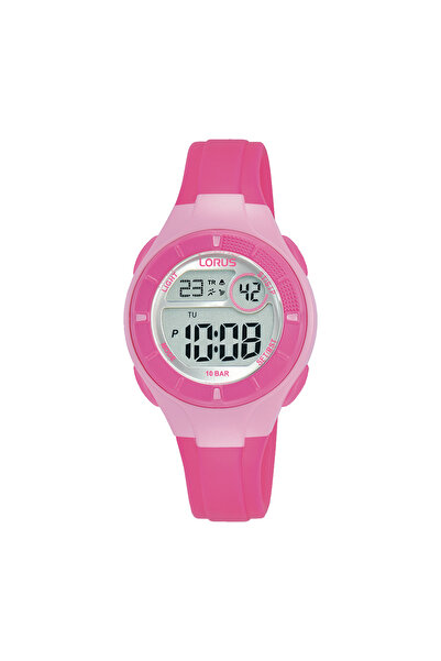 Lorus Ceas sport digital pentru copii, R2345PX9, carcasă roz cu cadran gri