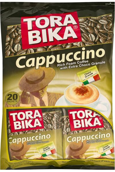 TORA BIKA قهوة تورابيكا كابتشينو سريعة التحضير، 20 كيس، 500 غرام