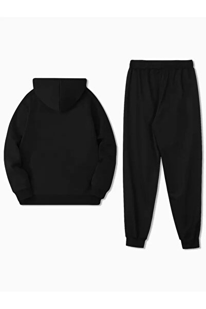 PAVRO Tracksuit Set Sweatshirt Jogger - Oversized Fleece-Lined Eagle Printed Hooded