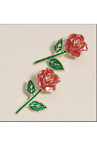 TChic Red Rose Shaped Earrings