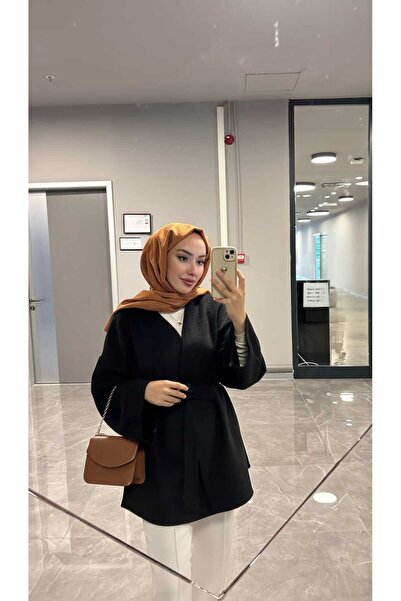 Bluezade bağlama detaylı rahat kalıp kaşmir hırka