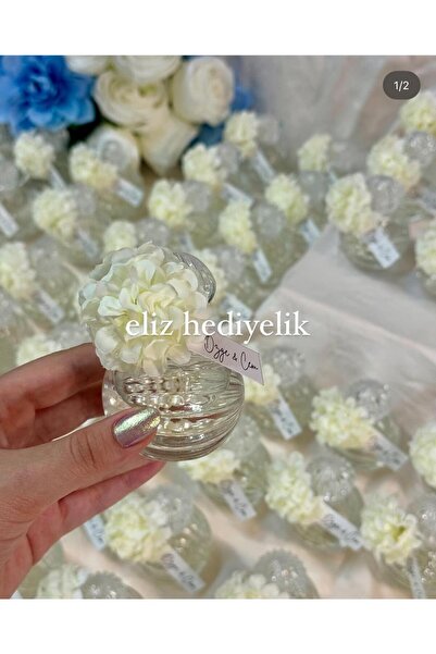 eliz 10 adet kutulu cam kolonya hediyelik söz nişan nikah