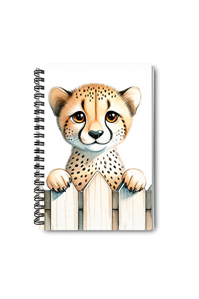 qoeuyl boutique مجموعة دفاتر ملاحظات مدرسية تذكارية من 4 قطع بتصميم حيوانات لطيفة رقم 5، حلزونية سلكية، مربعة الشكل، مقاس A5