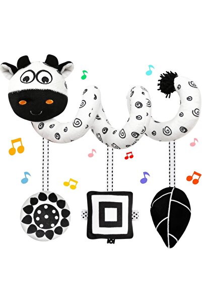 Generic Black & White High-Contrast Sensory Hanging Car Seat & Stroller Toy for Newborns (0-12 months)