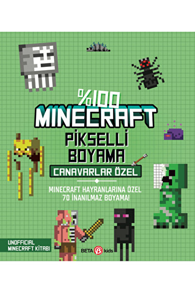 Beta Kids Yayınları %100 Minecraft Pikselli Boyama Canavarlar Özel