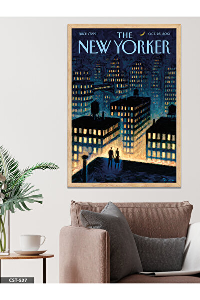 CeSht Poster iz časopisa The New Yorker, jednodijelna slika u drvenom okviru