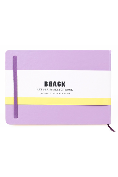 BBACK Art Collection Sketchbook 140 Gr. Unlined Ivory Paper 21X14Cm 80 Sheets. Pastel Lilac Hardcover Notebook