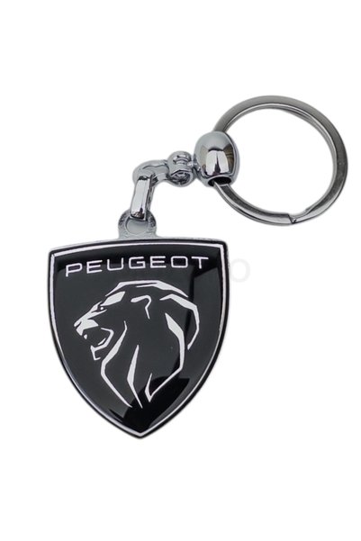 MOZOKO High Quality Peugeot Logo Drop Printed Black Stylish Gift Car Keychain