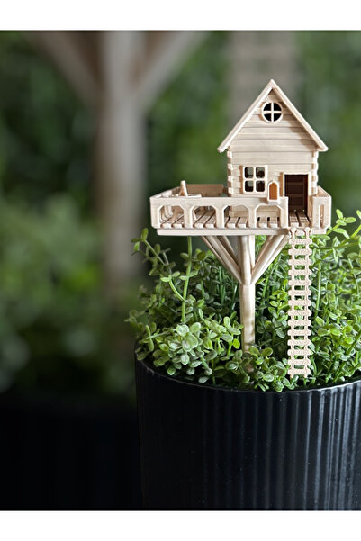 deep3d Mini Ağaç Orman Evi Saksı Süsü