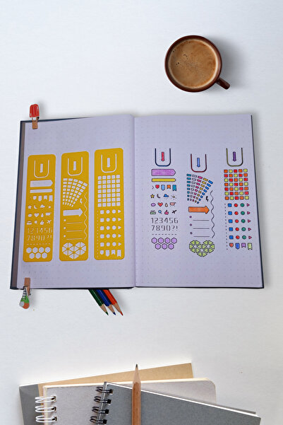 Karmelom Studio Set de mini rigle Bullet Journal cu 3 capete pentru agrafe - ...