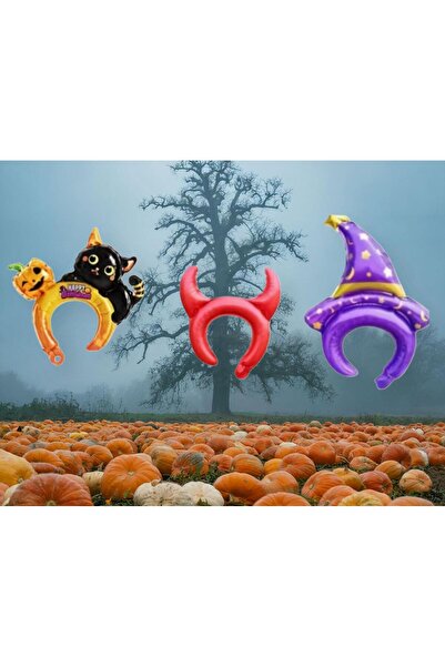 Charmira Store مجموعة تاج بالونات الهالوين مكونة من 3 قطع |   تاج من الفويل ل...