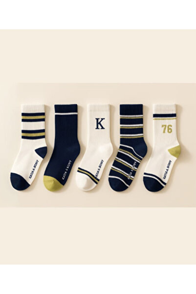 Katia&Bony Çocuk 5'li Çizgili Soket Çorap Çok Renkli
