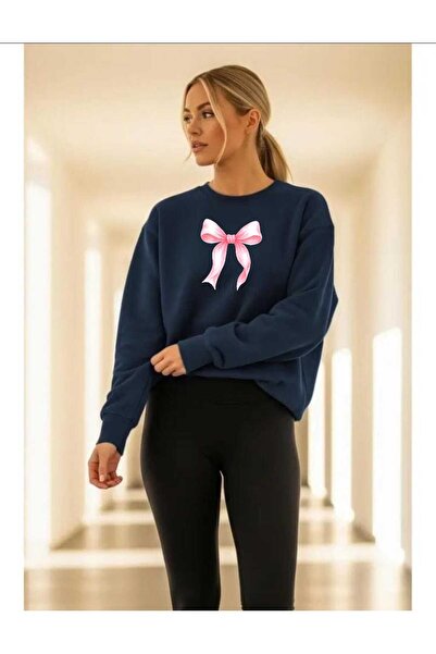 tkn your style Φούτερ με ροζ κορδέλα με σχέδιο μόδας Trend oversized