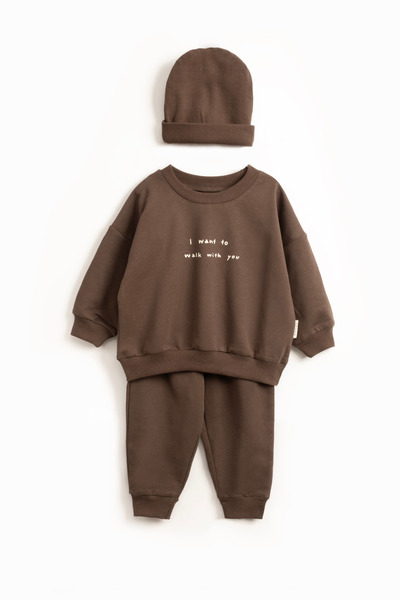 Vauva Kız Erkek Bebek Çocuk Takım Mevsimlik Uzun Kollu Bereli Takım