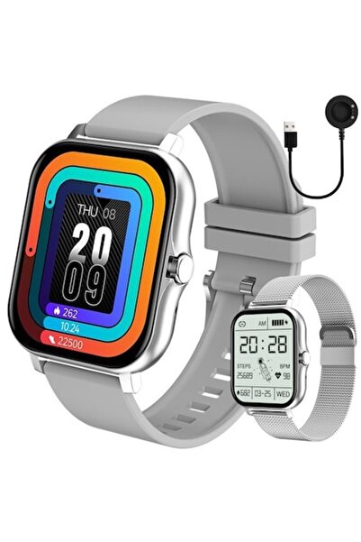 varioshop Smartwatch - Health Monitor, Calls, Notifications, 7 Sports Modes, Color Touchscreen, 2 St