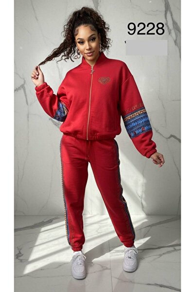 bonibon butikk Women's High Quality Luxury Clothing Elastic Leg Stone Detailed Top and Bottom Set