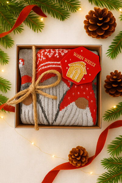 ALASEREN Коледен подарък в кутия от ацетат – цветни зимни чорапи в стилна опаковка 🎁